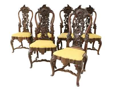 Lot 235 - A Set of Six 18th Century Dutch Baroque Walnut...