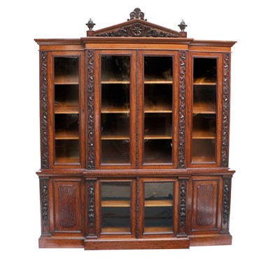 Lot 292 - A Victorian Carved Mahogany Four-Door Library...