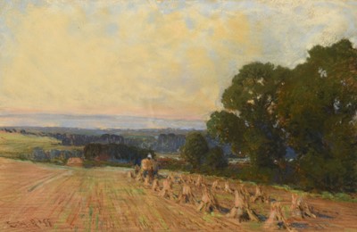 Lot 1047 - Ernest Higgins Rigg (1868-1947) Landscape with...