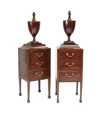 Lot 269 - A Pair of Mahogany, Satinwood-Banded, Ebony...