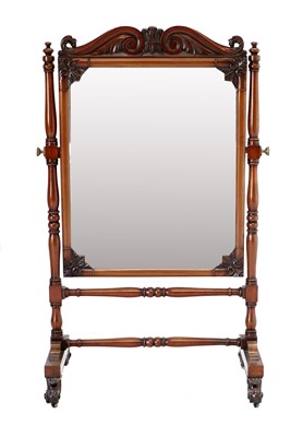 Lot 1333 - A George IV Carved Mahogany Cheval Mirror, 2nd...