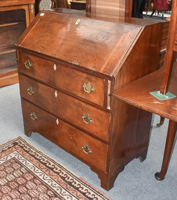 Lot 1152 - A George Walnut Fitted Bureau, with bone...