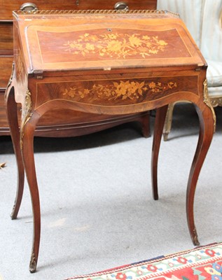 Lot 1210 - A French Kingwood and Rosewood Bureau de Dame,...