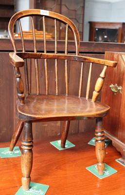 Lot 1230 - A Childs Ash and Elm Windsor Chair, 19th century