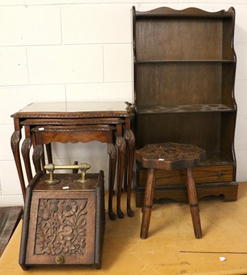 Lot 1271 - An Oak Waterfall Bookcase, with single drawer,...