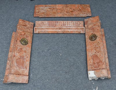 Lot 1277 - A 19th Century Variegated Marble Fire Surround,...