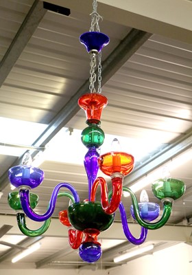 Lot 1264 - A Signoretti Murano Glass Six Light...