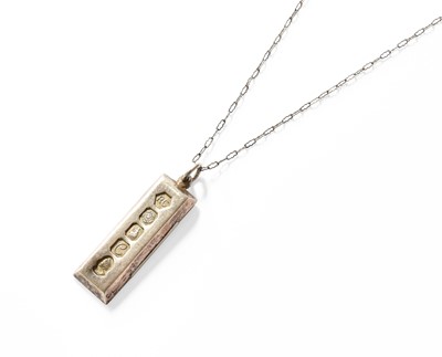 Lot 140 - A Silver Ingot Pendant, by Carr's of Sheffield...