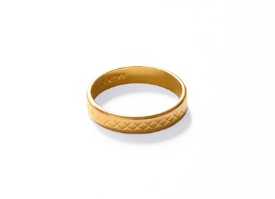 Lot 148 - A 22 Carat Gold Textured Band Ring, finger size N