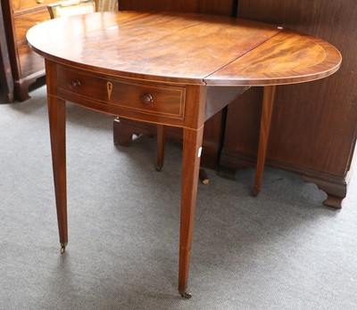 Lot 1171 - A Regency Inlaid Mahogany Pembroke Table, with...