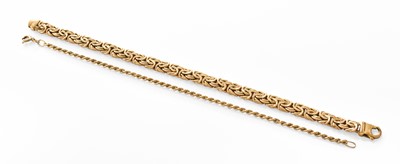 Lot 118 - A 9 Carat Gold Fancy Link Bracelet, length...