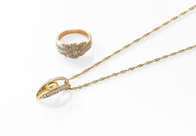 Lot 227 - A 9 Carat Gold Citrine Pendant on A 9 Carat...