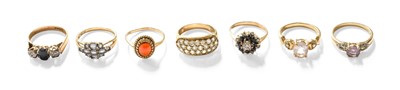 Lot 132 - Seven 9 Carat Gold Gem-Set Rings, of varying...