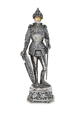 Lot 2377 - A German Silver and Ivory Figure