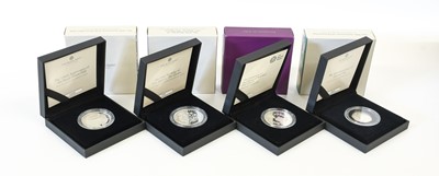 Lot 439 - 4x Silver Commemorative Coins; Silver Proof...