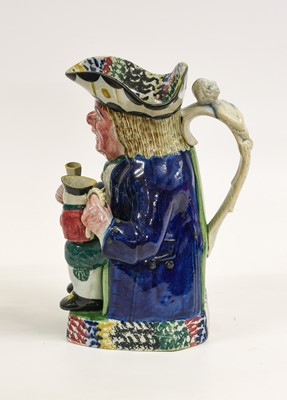 Lot 54 - A Yorkshire Prattware Toby Jug, circa 1810, of...