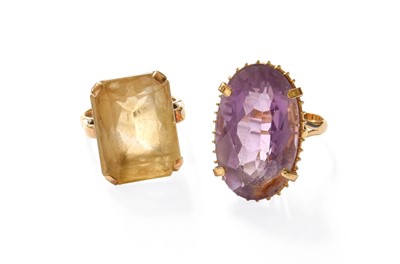 Lot 179 - An 18 Carat Gold Amethyst Ring, the oval cut...