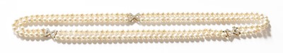 Lot 138 - A Two Row Cultured Pearl Necklace, the...