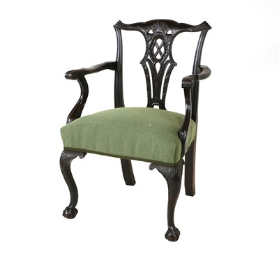 Lot 253 - A George III Carved Mahogany Armchair, 3rd...