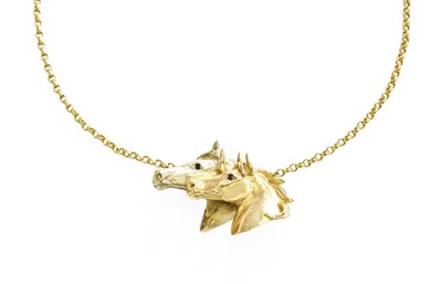 Lot 407 - A 9 Carat Gold Horse Necklace, by Harriet Glen,...