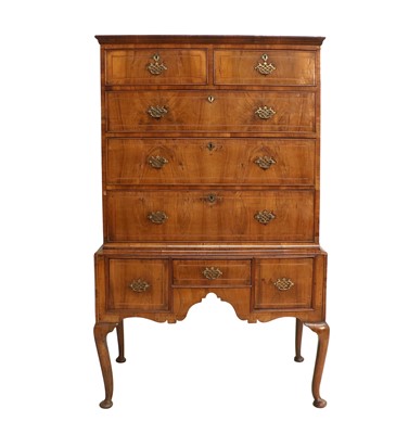 Lot 220 - A George II Walnut, Boxwood and Ebony-Strung...