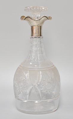 Lot 37 - A George V Silver-Mounted Cut-Glass Decanter,...