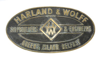 Lot 629 - Harland & Wolff Oval Shipyard Plate