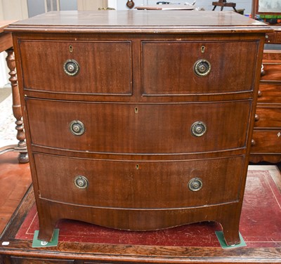 Lot 1290 - A Small Mahogany Bow Front Chest of Drawers,...