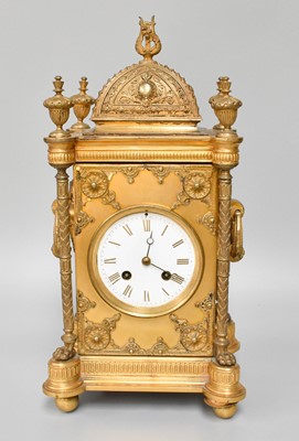 Lot 1251 - A French Gilt Metal Striking Mantel Clock,...