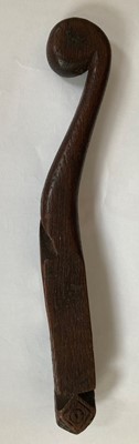 Lot 2046 - A 19th Century Oak Knitting Stick, with two...