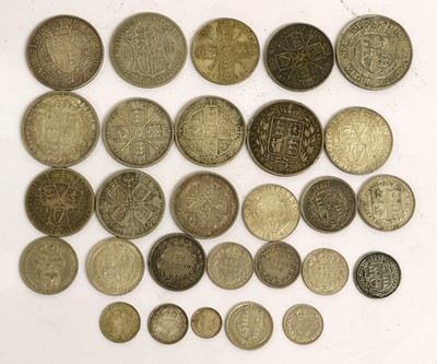 Lot 107 - Mixed British Silver Coinage, 28 coins...