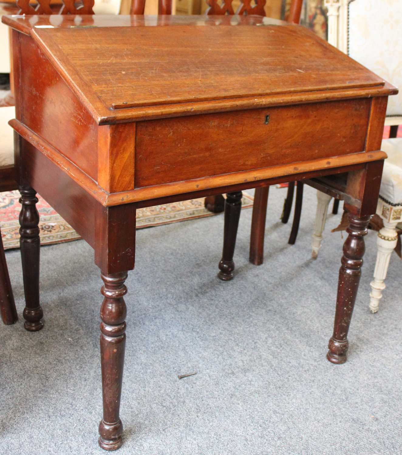 Lot 1201 - A Victorian Oak Clerks Desk, 75.5cm by 58cm