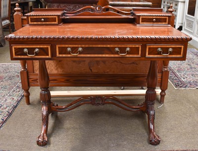 Lot 1343 - A Reproduction Mahogany WritingTable, with...