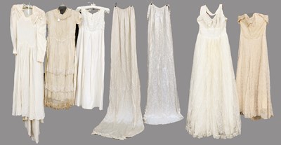 Lot 2165 - Five Cream and White, Lace and Other Wedding...