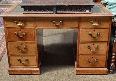 Lot 1151 - A Leather Inset Partners Desk, bearing plaque...