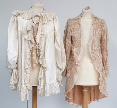 Lot 2206 - Early 20th Century Cream Silk Bed Jacket with...