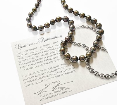 Lot 149 - A Tahitian Cultured Pearl Necklace, the thirty-...