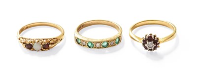 Lot 152 - Three Gem Set Rings, comprising of an 18 carat...