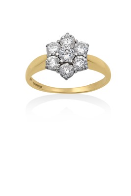 Lot 2183 - An 18 Carat Gold Diamond Cluster Ring the...