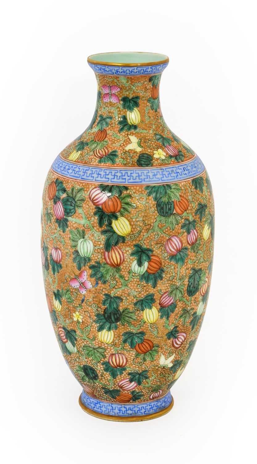 Lot 108 - A Chinese Porcelain Vase, Qianlong reign mark,...