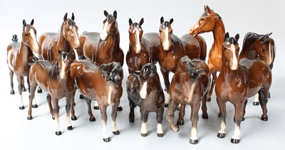 Lot 295 - Beswick Horses Comprising: Welsh Cob, Hackney,...