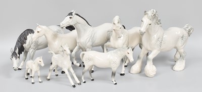 Lot 302 - Beswick Horses Including: Cantering Shire, two...