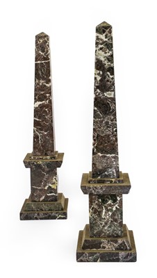 Lot 370 - A Pair of Veined Marble Obelisks, in 18th...