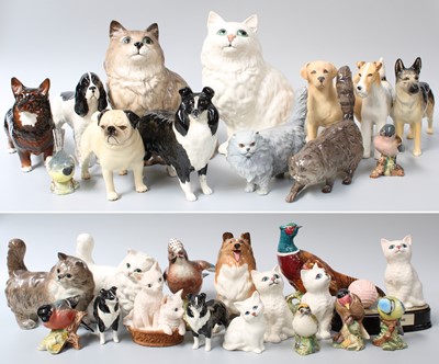 Lot 342 - Beswick Cat, Dog and Bird Models, including...