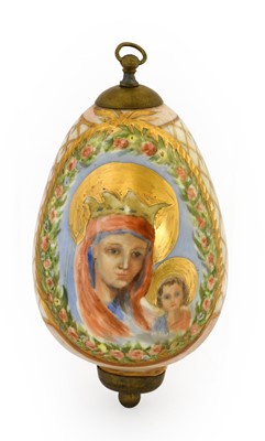 Lot 96 - A Russian Porcelain Egg, late 19th/early 20th...