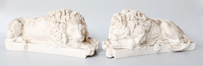 Lot 257 - A Pair of Cast 'Chatsworth Lions' After Canova,...