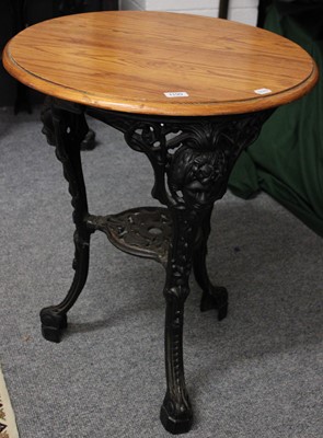 Lot 1199 - A 20th Century Cast Iron Pub Table, 61cm dia....