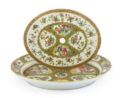 Lot 369 - A Cantonese Porcelain Platter and Drainer,...