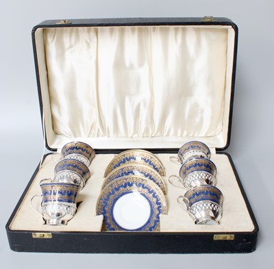 Lot 256 - A Cased Twelve Piece Coffee Set, Bishop China,...