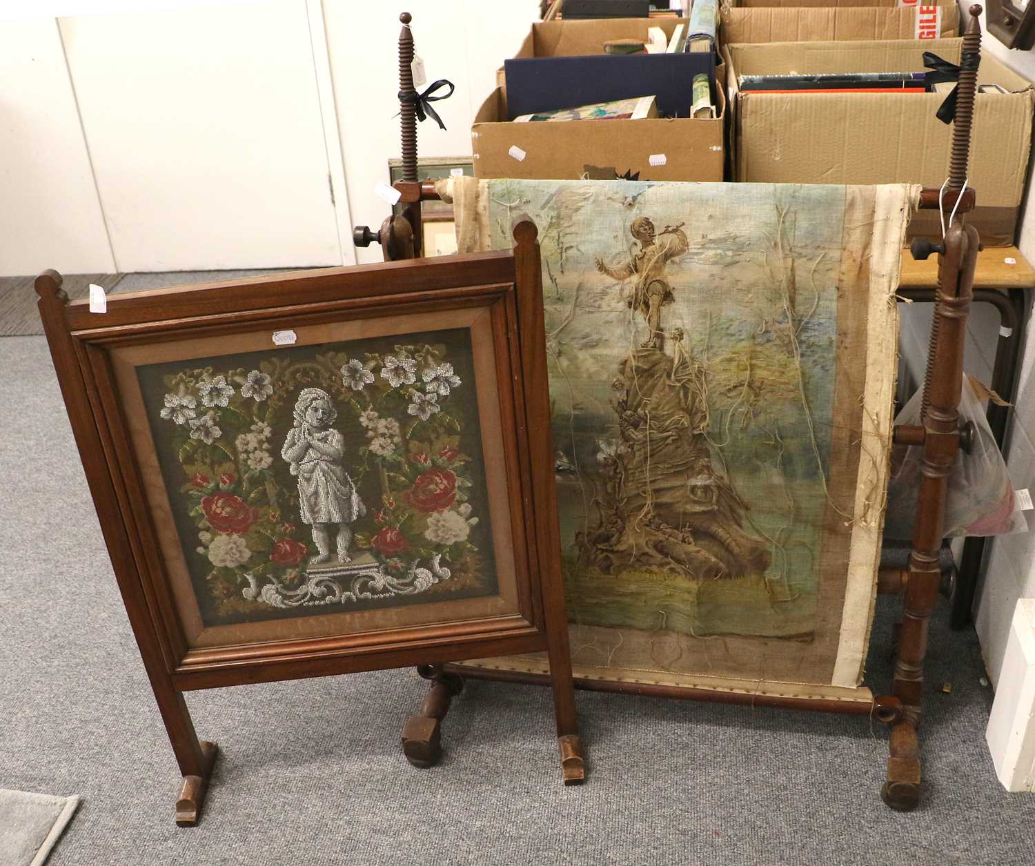 Lot 380 - Victorian Mahogany Tapestry Frame Stretcher...